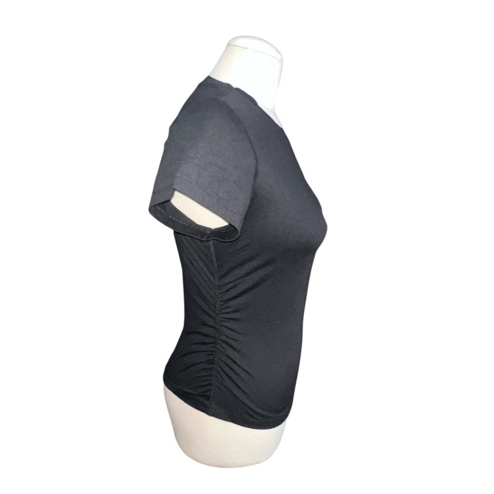 Champion Crewneck Short Sleeve Ruched Side Active Compression Top Sz Small Women - Picture 10 of 11